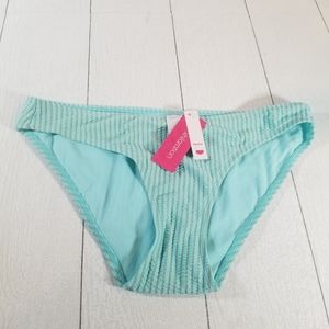 Xhilaration Hipster Bikini Bottom Ribbed Light Blue & Gray